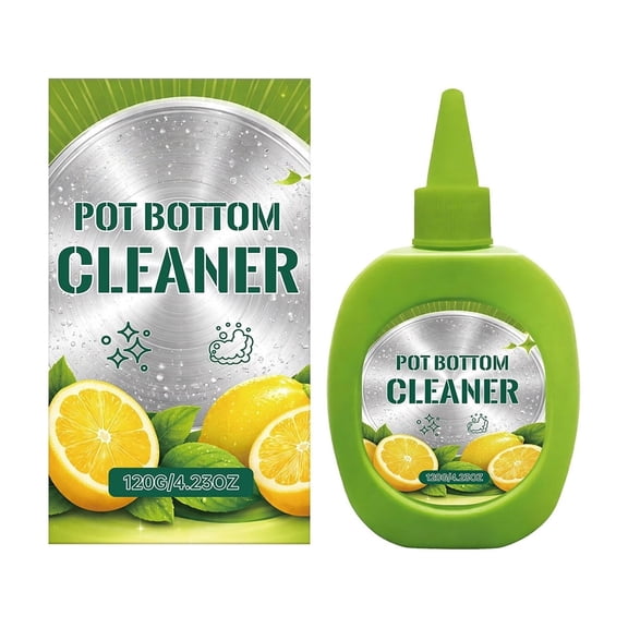 Cookware Bottom Cleaning Paste Black Stain Oil Removal Lemon Cleaner,Pot Pan Scorch Mark Restoration Polishing Care Formula,Kitchen Utensil Shine Brightening Agent,Daily Cookware Maintenance Cleaner