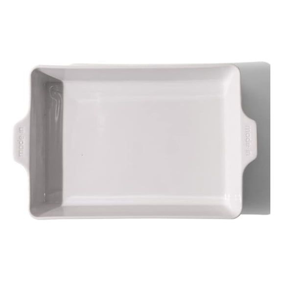 Cookware - Rectangular Baking Dish - White - Hand Crafted Porcelain - Professional Bakeware - France