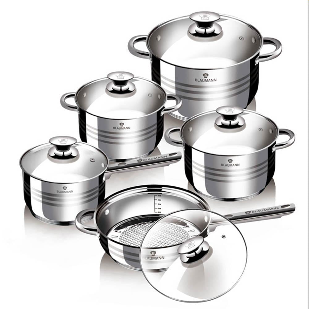 Cookware Set, 10Piece Jumbo Stainless Steel Gourmet Cookware Set by