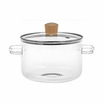 Cookware Simmer Pot Glass Cooking Pot With Lid 1.6L(54Oz) Heat Borosilicate Glass Cookware Stovetop Pot Simmer Pot For Soup Baby Food Storage Containers Home Decor