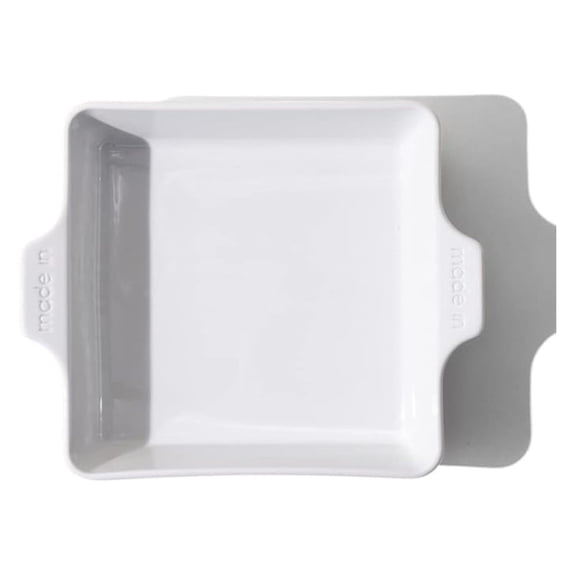 Cookware - Square Baking Dish - White - Hand Crafted Porcelain - Professional Bakeware - France