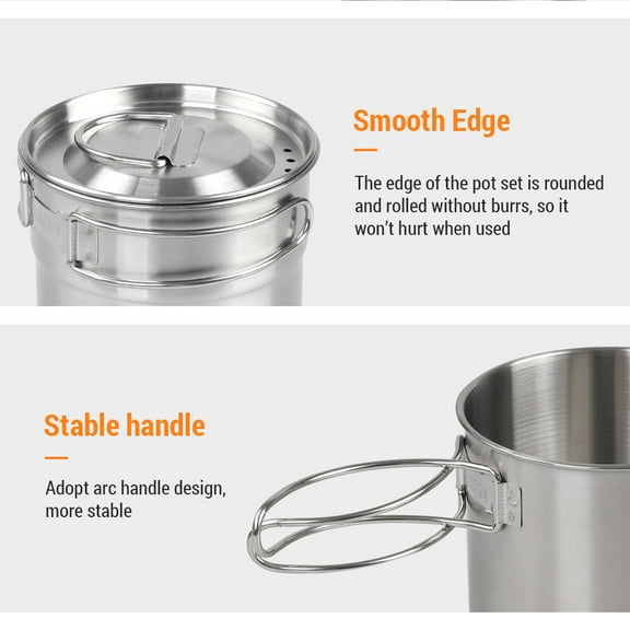 Cookware pan suit,Cup Portable Set Cup Cookware Set Pot Set 2-3 People Portable Pot Stainless Steel Cookware Pan Suit Qisuo Cookware Pot Steel Pot Portable Siuke