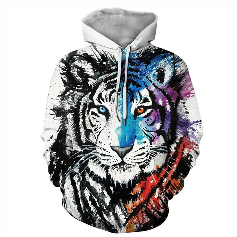 Cool 3D Painted Tiger Animal Graphic Hoodies Pullover Sweatshirts