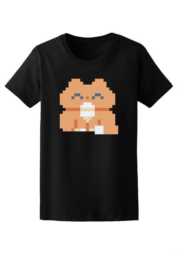Cool 8 Bit Pixel Cat Tee Women's -Image by Shutterstock