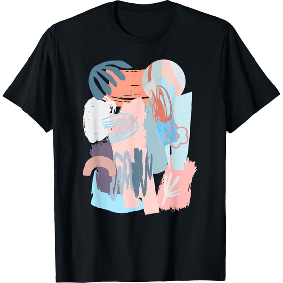 Cool ART DECO Pastel Colors Tee Shirt Abstract Aesthetic Tee T-Shirt