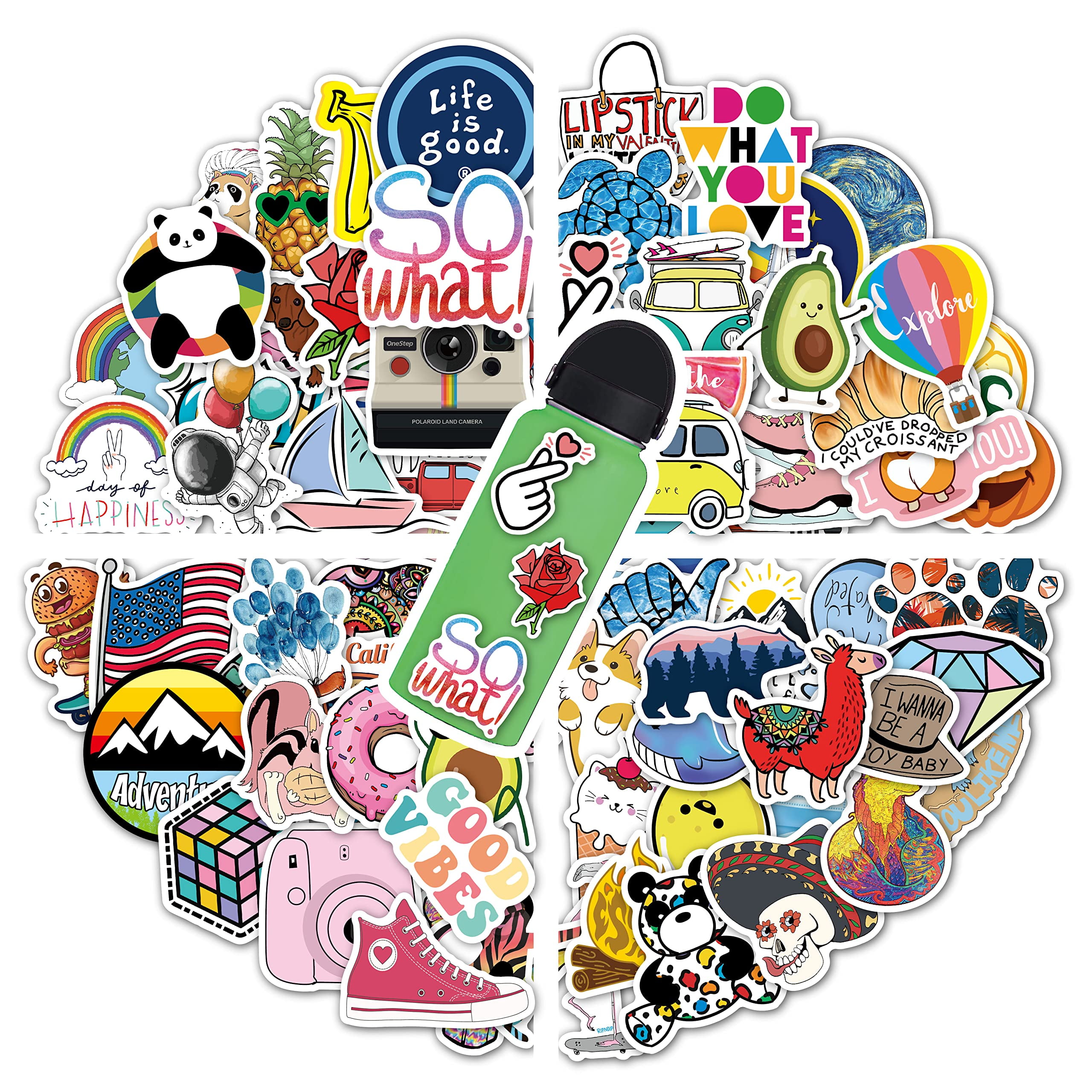  Cute Stickers Waterproof Water Bottle Laptop Scrapbook Vinyl  Stickers Aesthetic Kawaii Clear Stickers Packs for Journaling Gifts for  Kids Girls Boys, Pack of 1000 Pcs/100 Sheets (Space Star Travel) : Toys