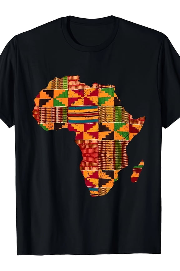 Cool Africa Map Kent Cloth gift for male African lovers T-shirt