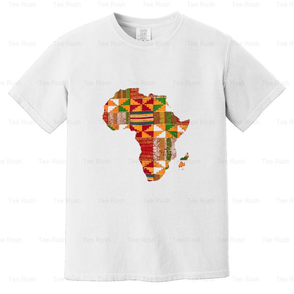 Cool Africa Map Kente Cloth Funny Gift African Lover Heritage Pride Ghana, Comfort Color T-Shirt Unisex, up to 4XL