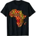 thumbnail image 1 of Cool Africa Map Kente Cloth Gift For Men Women African Lover T-Shirt Black X-Large, 1 of 4