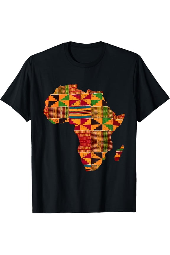 t-shirt Cool Africa Map Kente Cloth Gift For Men Women African Lover T-Shirt.
