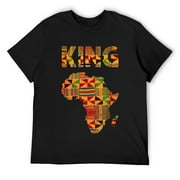 Cool African King Design Kente Cloth Africa Ghana Kids Men T-Shirt Black S