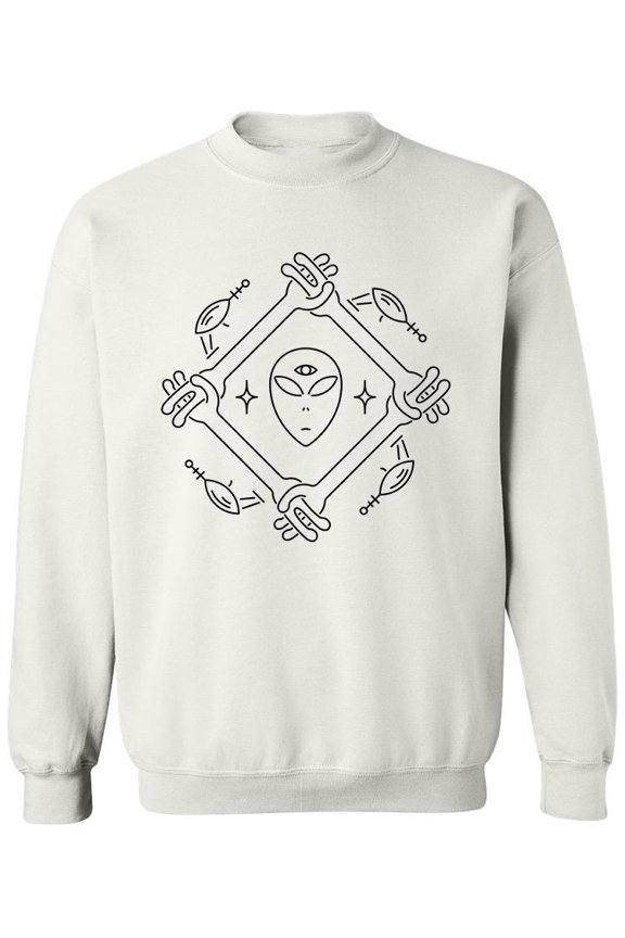 Cool Alien Brotherhood Design Sweatshirt Men -Image by Shutterstock, Male Small