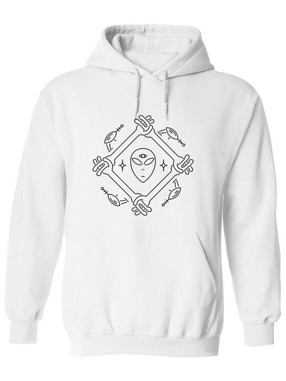 Cool Alien Brotherhood Graphic Hoodie Men -Image by Shutterstock, Male x-Large