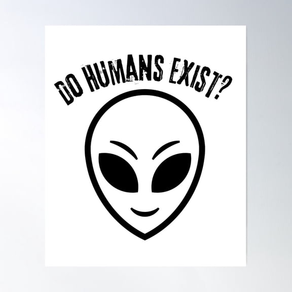 Cool Alien Face Poster Wall Art, Modern Wall Decor For Living Room Bedroom, 12x18 UNFRAMED