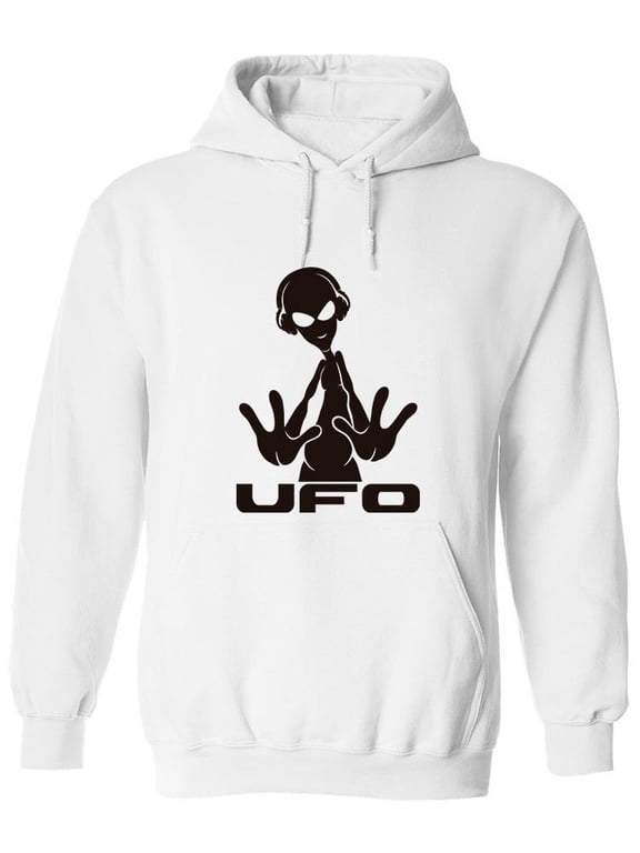 Cool Alien Silhouette Ufo Hoodie Men -Image by Shutterstock, Male Small