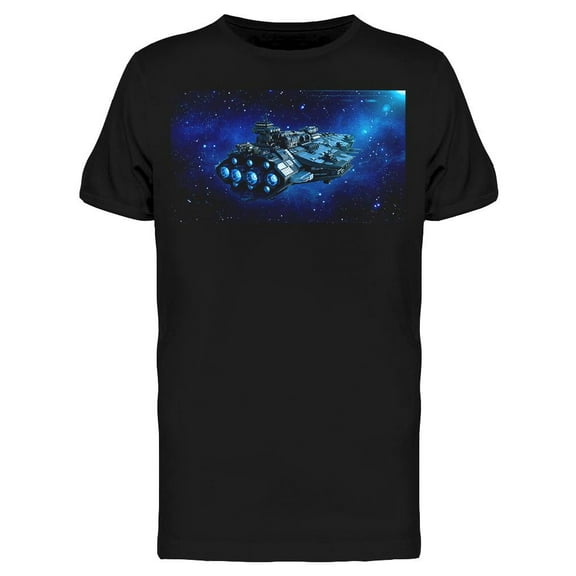 Cool Alien Spaceship In Space T-Shirt Men -Image by Shutterstock, Male Large
