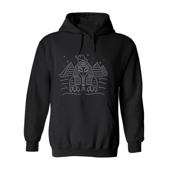 Cool Alien Sphinx With Pyramids Hoodie Men -Image by Shutterstock, Male Large