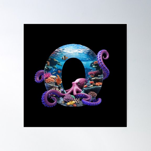 Cool Alphabet Letter O Poster Wall Art, Modern Wall Decor For Living Room Bedroom, 30x30 UNFRAMED