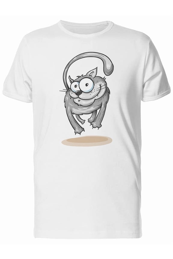 Cool And Funny Cat Cartoon T-Shirt Men -Image by Shutterstock, Male Medium