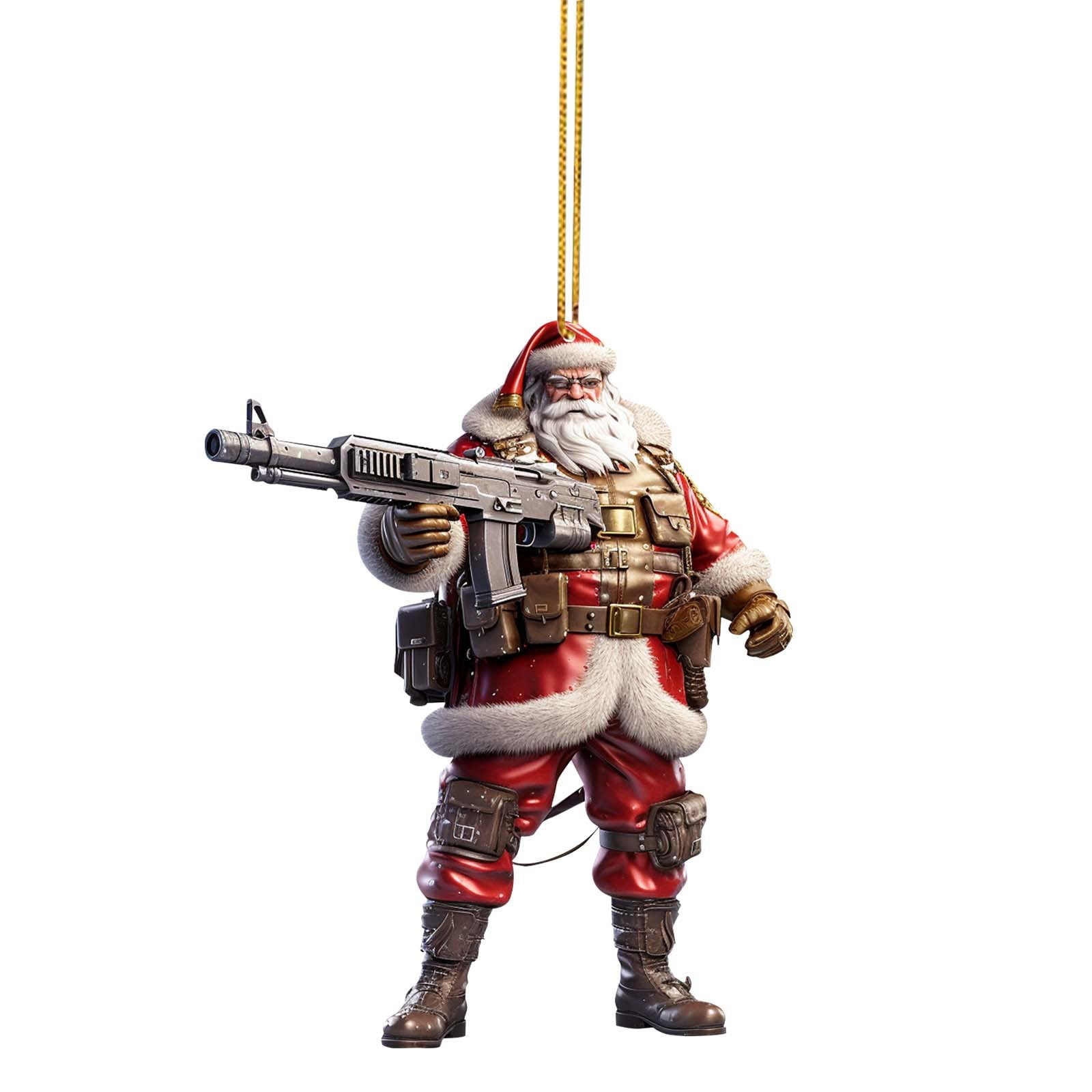 Cool And Imposing Santa Acrylic Material 2D Santa Cool Pendant