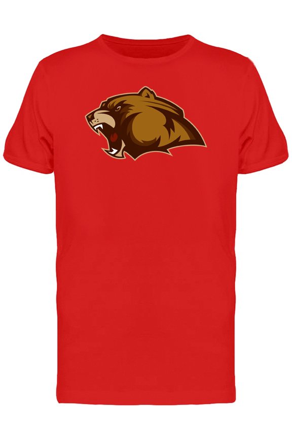 Cool Angry Bear Head Mascot T-Shirt Men -Image by Shutterstock, Male Medium