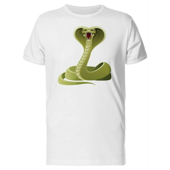 Cool Angry Cobra Snake Doodle T-Shirt Men -Image by Shutterstock, Male Large