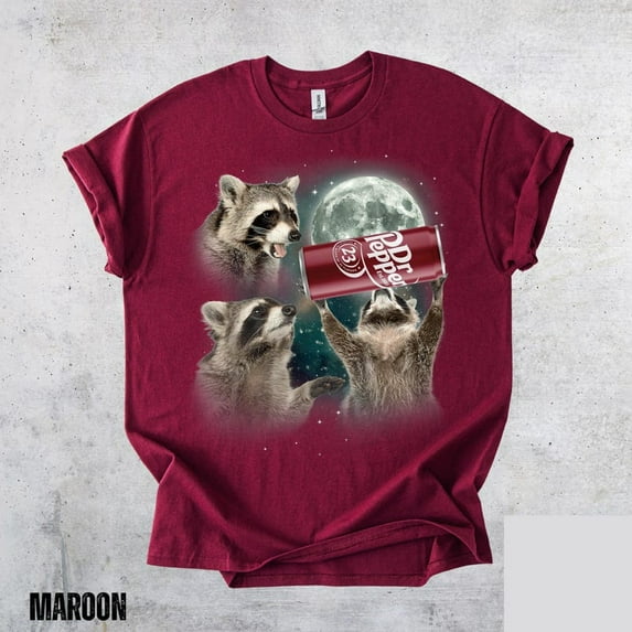 Cool Animal Graphic Tee, Fun Animal Lover Shirt, Dr Pepper Funny T-Shirt MAROON Unisex S-5XL Hot Trending Shirt, Vintage Birthday Gift