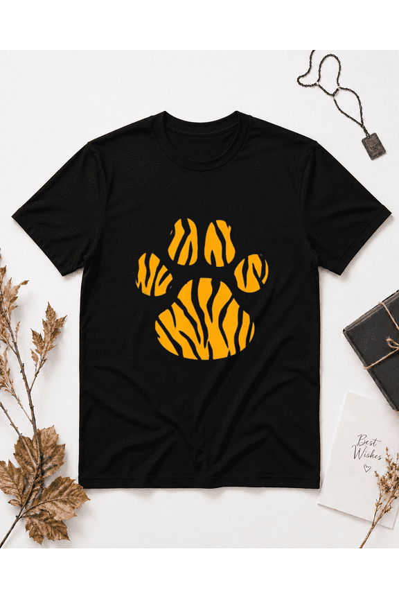 Cool Animal Tiger Print Paw Panthera Feline Track Symbol Unisex T-Shirt, S-5XL