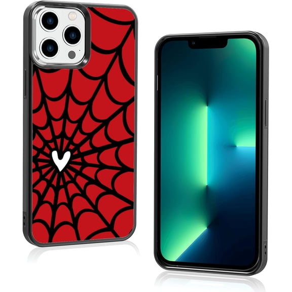 Cool Anime Phone Case for iPhone 13 Pro Max Trendy Spider Webs Pattern Design Phone Case