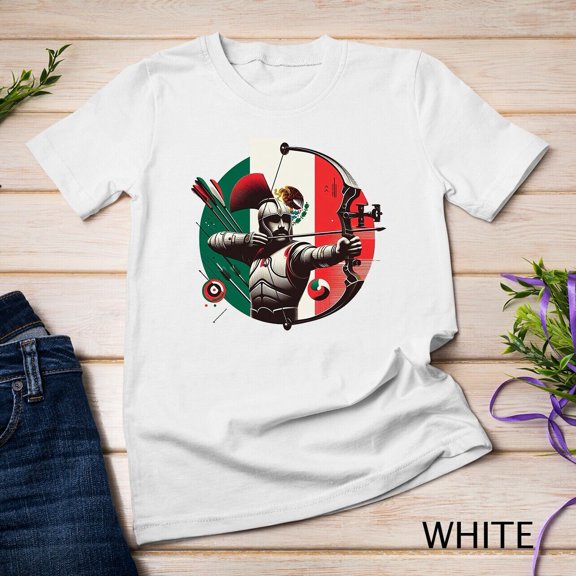Cool Archery Fighter Archery Mexico Flag T-Shirtfor Him/Her