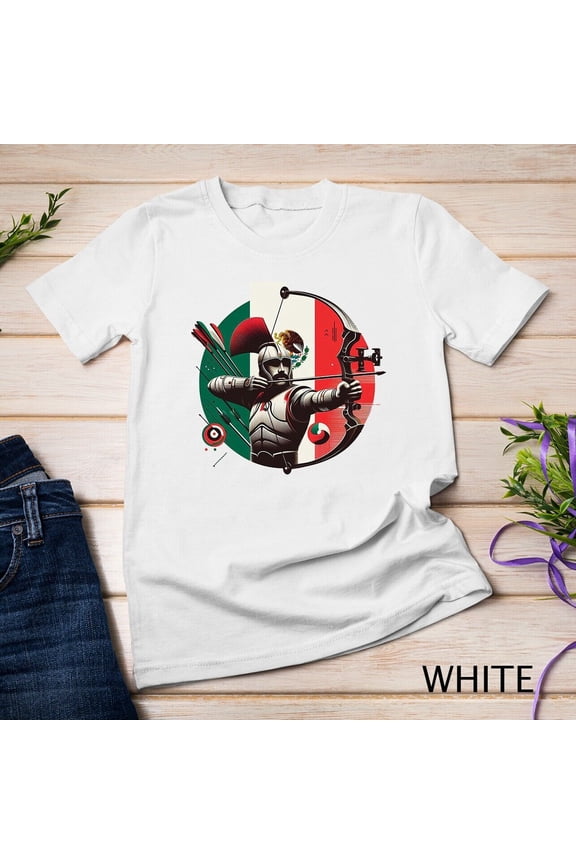 Cool Archery Fighter Archery Mexico Flag T-Shirtfor Him/Her