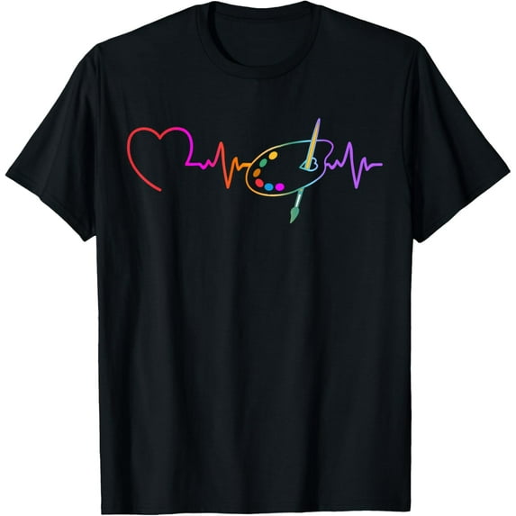 Cool Art for Women Art Teacher Artist Painter Brush Funny T-Shirt