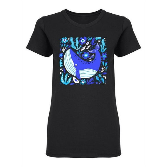 Cool Artistic Whale Shaped T-Shirt Women -Image by Shutterstock, Female Large