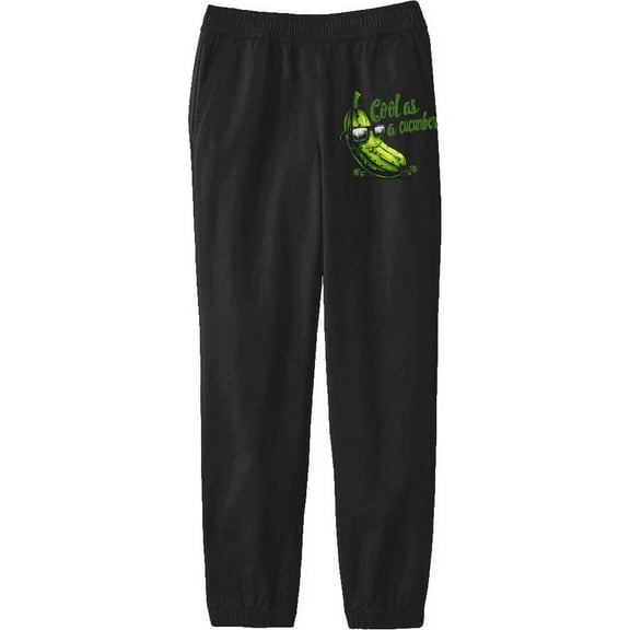 Cool As A Cucumber Humor Youth Black Jogger Pants-Small