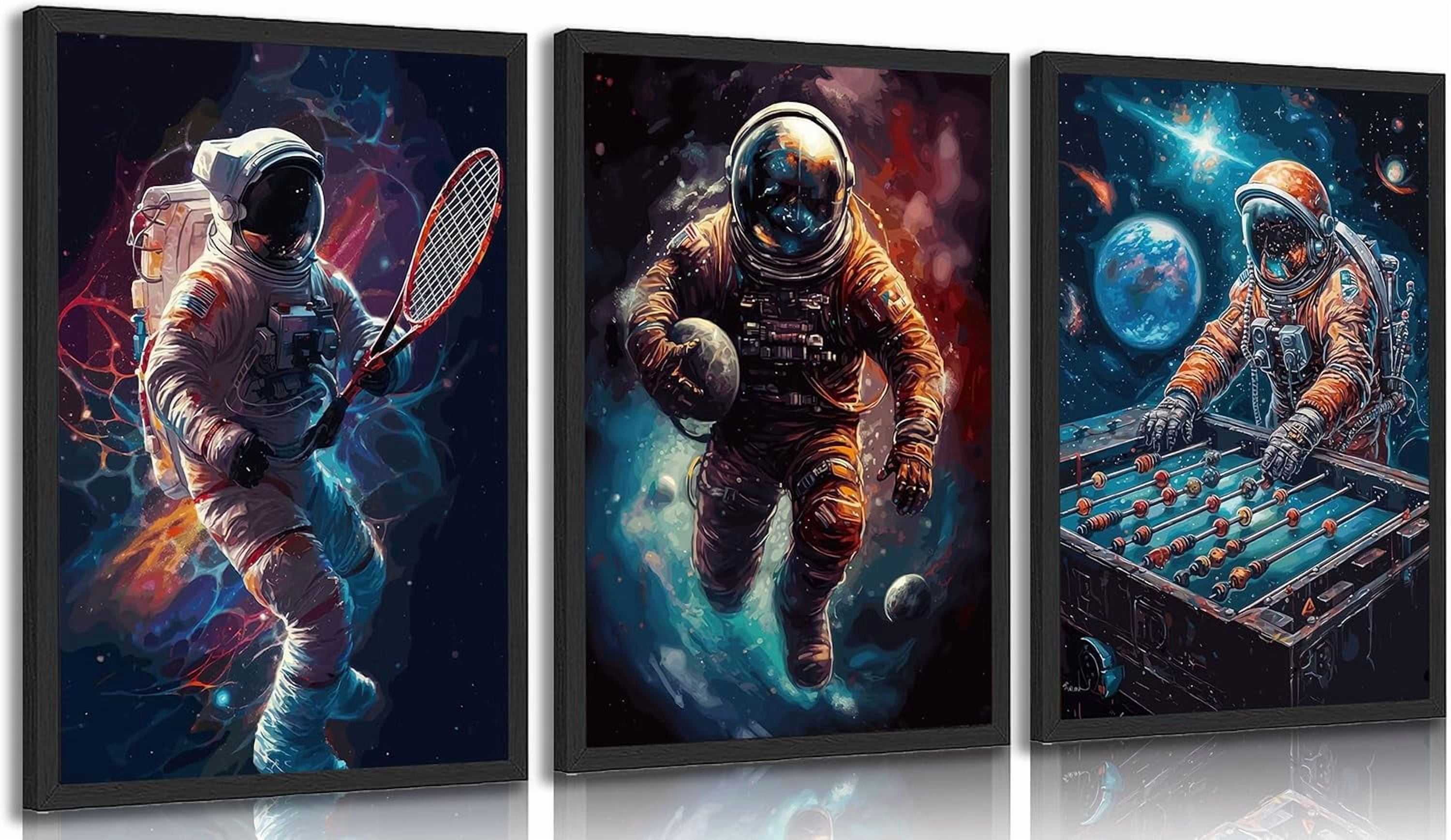 Cool Astronaut Canvas Wall Hieng Universe Space Boy Wall Decor Pictures ...