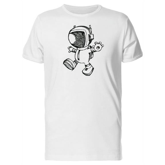 Cool Astronaut Doodle Sketch T-Shirt Men -Image by Shutterstock, Male Large