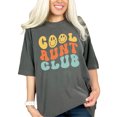 thumbnail image 1 of Cool Aunt Club, Association of Aunties Themed, Groovy Retro Wavy Text, Pepper Comfort Colors T-Shirt, Medium, 1 of 1