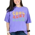 thumbnail image 1 of Cool Aunt Club, Auntie or Aunty Themed, Groovy Retro Wavy Text, Violet Comfort Colors T-Shirt, 2XL, 1 of 1