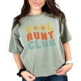 thumbnail image 1 of Cool Aunt Club, Organization of Aunties, Groovy Retro Wavy Text, Moss Comfort Colors T-Shirt, Small, 1 of 1