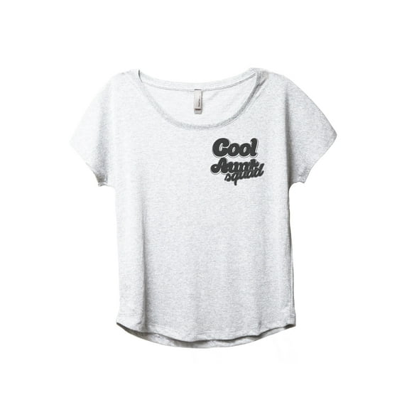 Cool Aunt Squad Women's Fashion Slouchy Dolman T-Shirt Tee Heather White X-Large