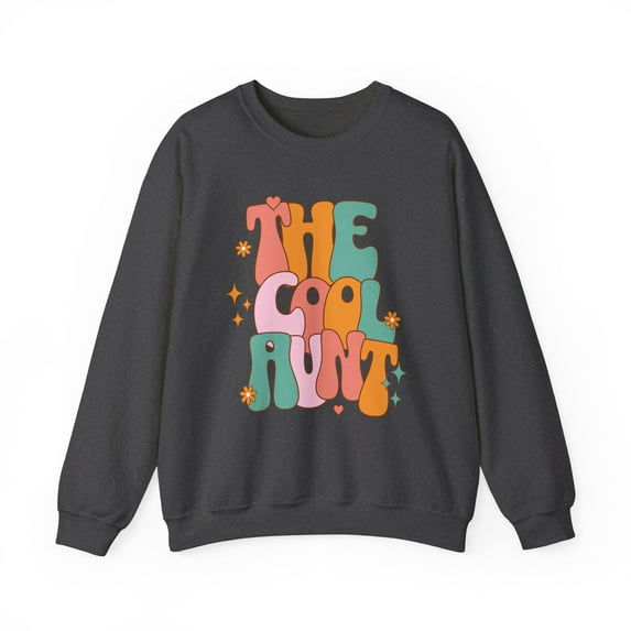 Cool Aunt Sweatshirt, Retro Wavy Text Sweatshirt, Gifts For Aunt