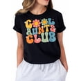 thumbnail image 1 of Cool Aunts Club Groovy Retro Smile Aunt Auntie Graphic T-Shirt for Women, Casual Short Sleeve Crew Neck Tee, 1 of 7