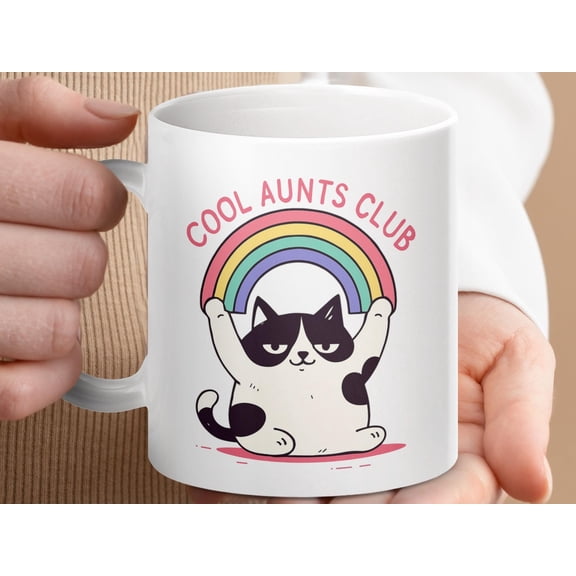 Cool Aunts Club Mug – Funny Cat Lover Coffee Cup, Aunt Gift Idea