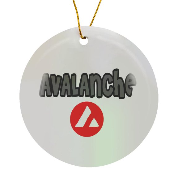 3drose, Cool Avalanche Cryptocurrency with Avax Crypto Coin Art, Circle Porcelain Ornament