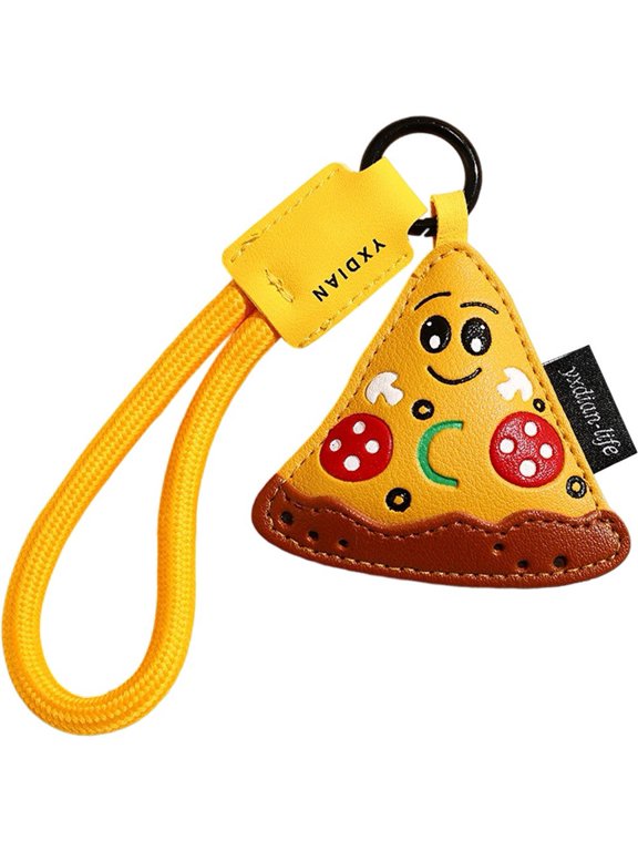 Cool Bag Charms for Handbags, Leather Pizza Purse Charm Bag Pendant, Handmade Car Keychain Accessory, Funny Gifts