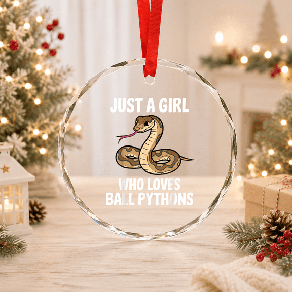 Cool Ball Python Art Snake Glass Ornament