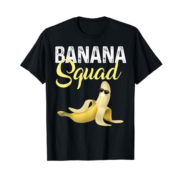 Cool Banana Squad Halloween Costume Banana Sunglusses Team Black T-Shirt