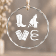 Cool Barrel Racing Rodeo Theme Ornament, Home Decor, Circle Glass ...
