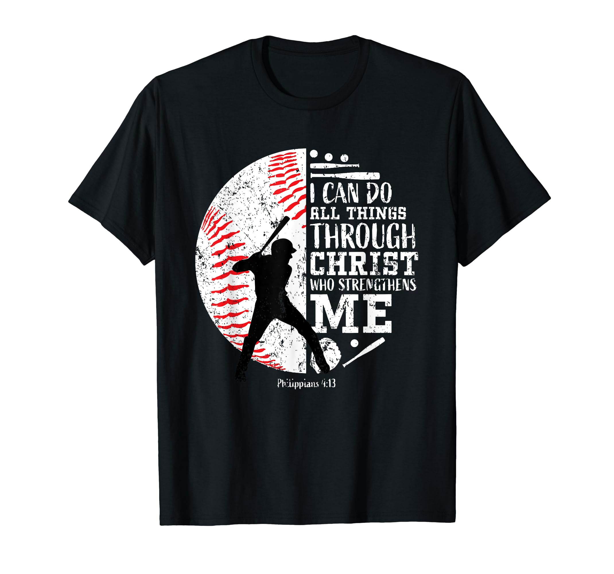 Cool Baseball Player Gifts Boys Kids Christian Bible Verse T-Shirt