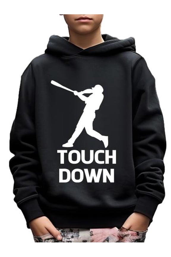 Cool Baseball Player Print Boys Casual Pullover Long Sleeve Sweatshirt Hoodies Tops